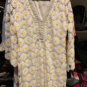 Boston Proper Lace white Daisy Dress, size L